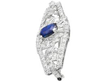1920s sapphire and Diamond Brooch in Platinum side