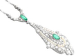 Antique Pearl and Emerald Pendant with Diamonds setting