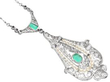 Antique Pearl and Emerald Pendant with Diamonds reverse