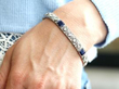 1920s Sapphire Bracelet with Diamonds wearing