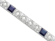 platinum 1920s Sapphire Bracelet with Diamonds