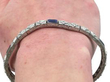 1920s Sapphire Bracelet with Diamonds on wrist