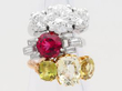 gemstone rings stacked