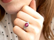 wearing Art Deco Pink Tourmaline and Diamond Ring