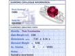 Art Deco Pink Tourmaline and Diamond Ring grading card