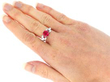 Art Deco Pink Tourmaline and Diamond Ring wearing