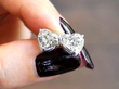 Heart Diamond Stud Earrings in white gold