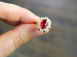 18ct Gold Ruby and Diamond Cluster Ring