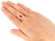 wearing 18ct Gold Ruby and Diamond Cluster Ring
