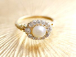Victorian Pearl Cluster Ring in yellow Gold