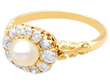 Victorian Pearl Cluster Ring in Gold with diamonds