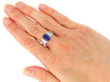 GIA Certified Sapphire Ring with Diamonds wearing