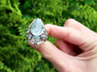 Aquamarine and Diamond Stylised Insect Ring outside