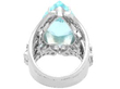 Carved Aquamarine and Diamond Stylised Insect Ring back