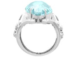 Carved Aquamarine and Diamond Stylised Insect Ring setting