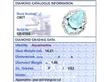 Carved Aquamarine and Diamond Stylised Insect Ring grading card