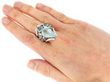 Aquamarine and Diamond Stylised Insect Ring wearing