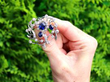 Edwardian Sapphire and Diamond Floral Brooch outside