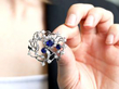 Sapphire and Diamond Floral Brooch