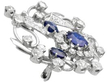 Edwardian Sapphire and Diamond Floral Brooch side