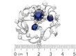 Edwardian Sapphire and Diamond Floral Brooch size