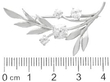 White Gold and Diamond Floral Brooch size