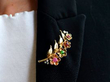Floral Cartier Brooch in Gold wearing