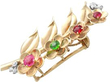 Floral Cartier Brooch in Gold with gemstones