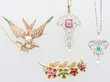 Victorian Gemstone Bird Brooch in Gold