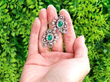 Fine Vintage Emerald Earrings with Diamonds outside