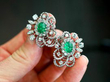 Vintage Emerald Earrings with Diamonds
