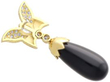 Vintage Black Onyx Earring in Gold reverse back off