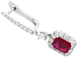 Ruby and Diamond Platinum Drop Earring