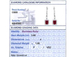 Ruby and Diamond Platinum Drop Earrings grading card