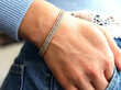 18ct Three Colour Gold Bracelet with Diamonds wearing
