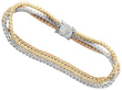 18ct Three Colour Gold Bracelet with Diamonds closed