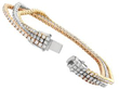 18ct Three Colour Gold Bracelet with Diamonds open