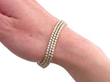 18ct Three Colour Gold Bracelet with Diamonds on wrist