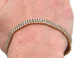 18ct Three Colour Gold Bracelet with Diamonds being worn