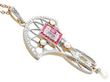 pearl Ruby and Diamond Openwork Pendant