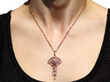 Ruby and Diamond Openwork Pendant being worn