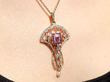 Ruby Diamond Openwork Pendant wearing