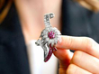 Vintage Ruby Brooch with diamonds