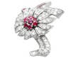 Vintage Ruby Brooch in platinum