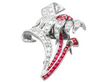 platinum Vintage Ruby Brooch
