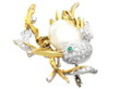 Blister Pearl Bird Brooch in yellow Gold