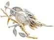 Blister Pearl Bird Brooch in Gold reverse