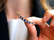 Holding Victorian Sapphire Crescent Brooch