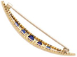 Sapphire Crescent Brooch in Gold