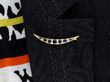 Victorian Sapphire Crescent Brooch on Blazer